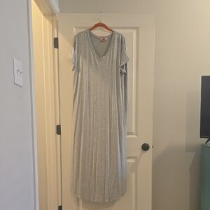 Reborn J Light Gray V-Neck Maxi Dress